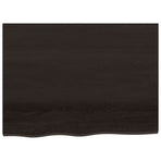 Bathroom Countertop Dark Brown 80x60x(2-6)cm Treated Solid Wood