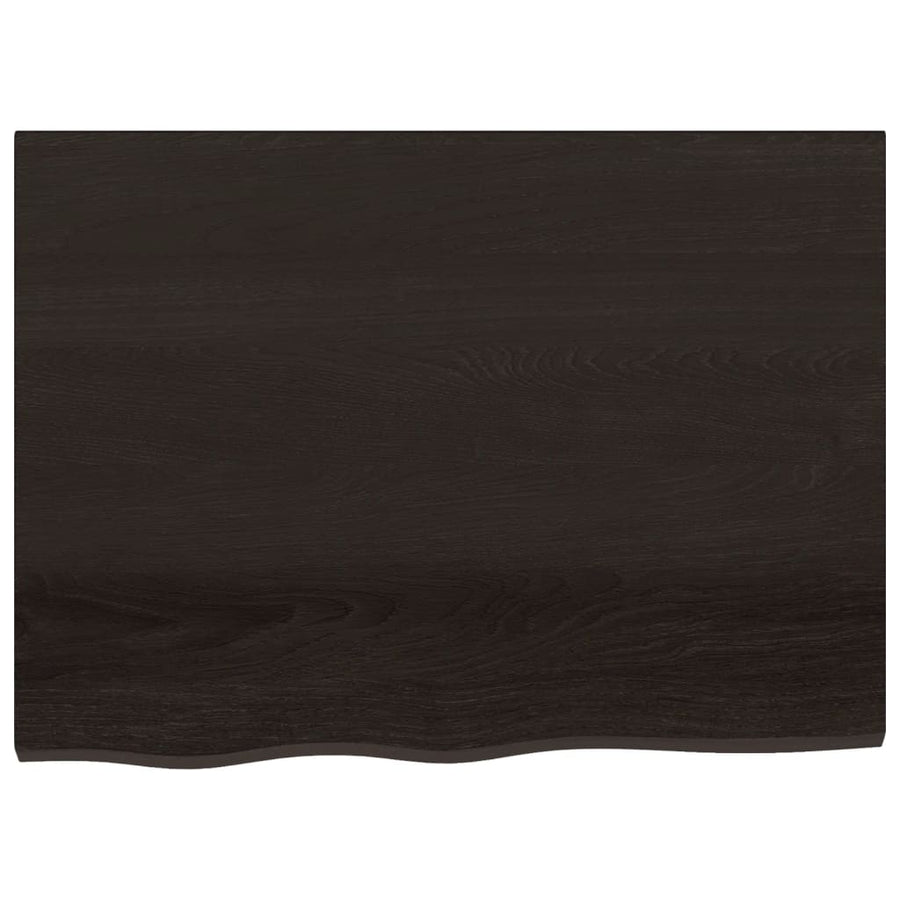 Bathroom Countertop Dark Brown 80x60x(2-6)cm Treated Solid Wood