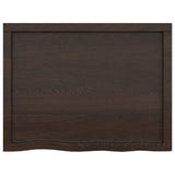 Bathroom Countertop Dark Brown 80x60x6 cm Treated Solid Wood - Top-Down View