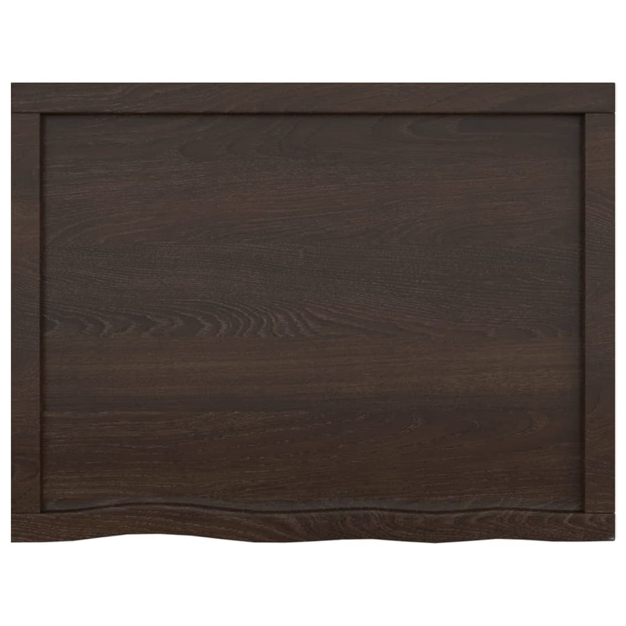Bathroom Countertop Dark Brown 80x60x(2-6)cm Treated Solid Wood