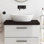 Bathroom Countertop Dark Brown 80x60x(2-6)cm Treated Solid Wood