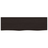 Bathroom Countertop Dark Brown 100x30x4 cm Treated Solid Wood - Side View