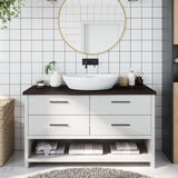 Bathroom Countertop Dark Brown 100x30x4 cm Treated Solid Wood