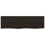 Bathroom Countertop Dark Brown 100x30x6 cm Treated Solid Wood - Side View
