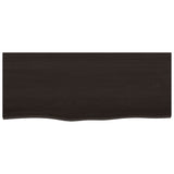 Bathroom Countertop Dark Brown 100x40x2 cm Treated Solid Wood - Side View
