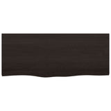 Bathroom Countertop Dark Brown 100x40x4 cm Treated Solid Wood - Side View