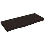 Bathroom Countertop Dark Brown 100x40x6 cm Treated Solid Wood - Front View