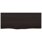 Bathroom Countertop Dark Brown 100x40x6 cm Treated Solid Wood - Side View