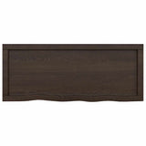 Bathroom Countertop Dark Brown 100x40x6 cm Treated Solid Wood - Top-Down View
