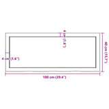 Bathroom Countertop Dark Brown 100x40x6 cm Treated Solid Wood - Extra Image