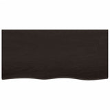 Bathroom Countertop Dark Brown 100x50x2 cm Treated Solid Wood