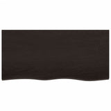 Bathroom Countertop Dark Brown 100x50x2 cm Treated Solid Wood - Side View