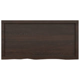 Bathroom Countertop Dark Brown 100x50x4 cm Treated Solid Wood - Top-Down View