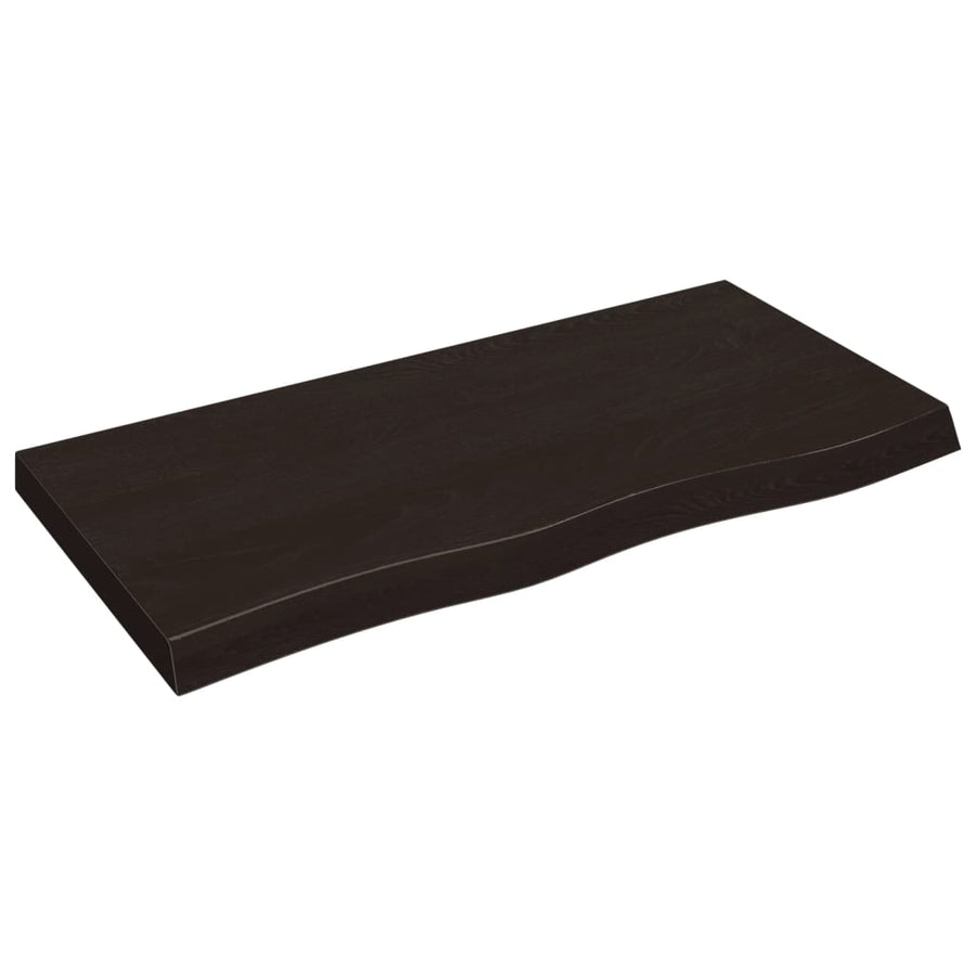 Bathroom Countertop Dark Brown 100x50x(2-6) cm Solid Wood