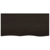 Bathroom Countertop Dark Brown 100x50x6 cm Treated Solid Wood - Side View