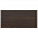 Bathroom Countertop Dark Brown 100x50x6 cm Treated Solid Wood - Top-Down View