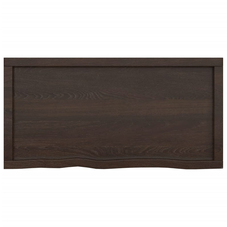 Bathroom Countertop Dark Brown 100x50x(2-6) cm Solid Wood