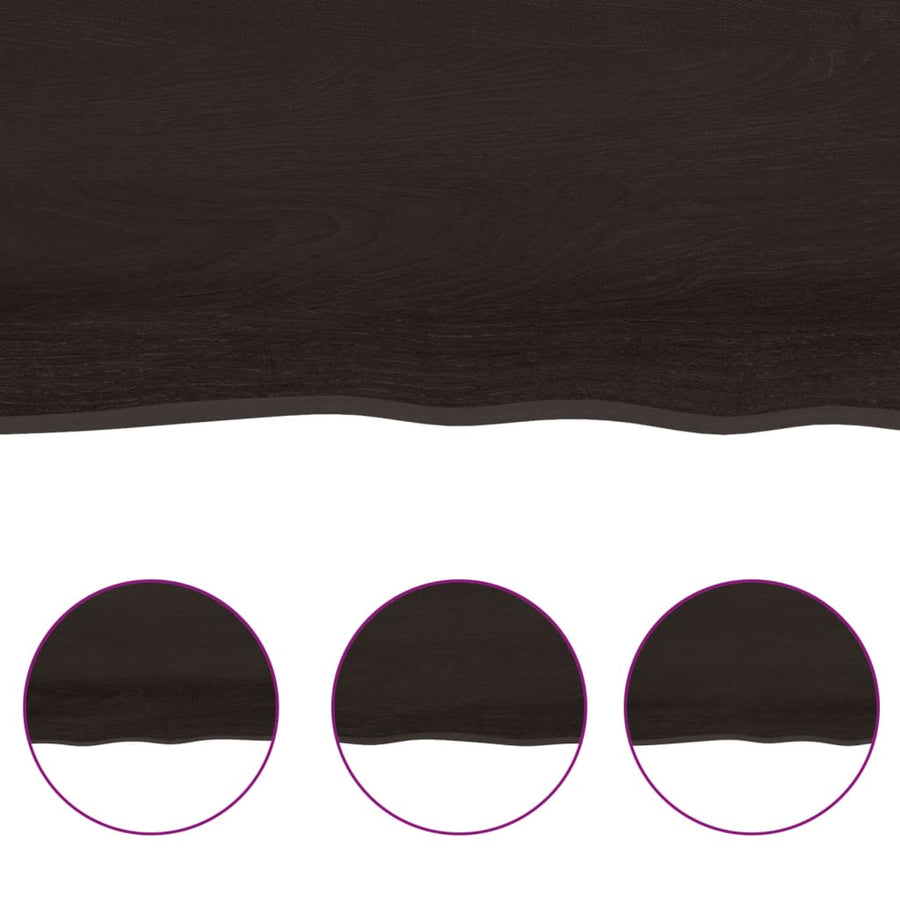 Bathroom Countertop Dark Brown 100x50x(2-6) cm Solid Wood