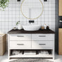 Bathroom Countertop Dark Brown 100x50x(2-6) cm Solid Wood