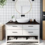 Bathroom Countertop Dark Brown 100x60x(2-4) cm Solid Wood