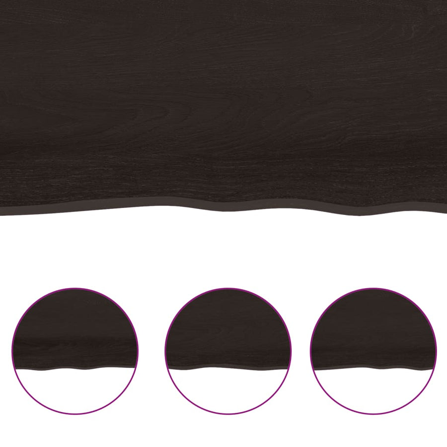 Bathroom Countertop Dark Brown 100x60x(2-6) cm Solid Wood