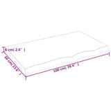 Bathroom Countertop Dark Brown 100x60x6 cm Treated Solid Wood