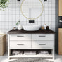 Bathroom Countertop Dark Brown 100x60x(2-6) cm Solid Wood