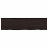 Bathroom Countertop Dark Brown 120x30x4 cm Treated Solid Wood - Side View