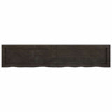Bathroom Countertop Dark Brown 140x30x4 cm Treated Solid Wood - Top-Down View