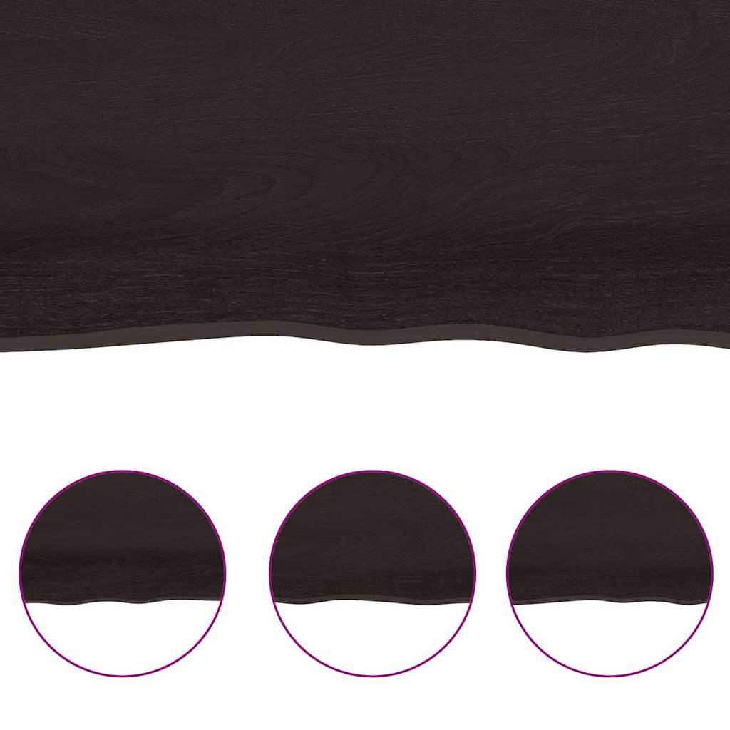 Bathroom Countertop Dark Brown 140x50x(2-4) cm Solid Wood