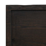 Bathroom Countertop Dark Brown 140x50x4 cm Treated Solid Wood - Close-Up Angle