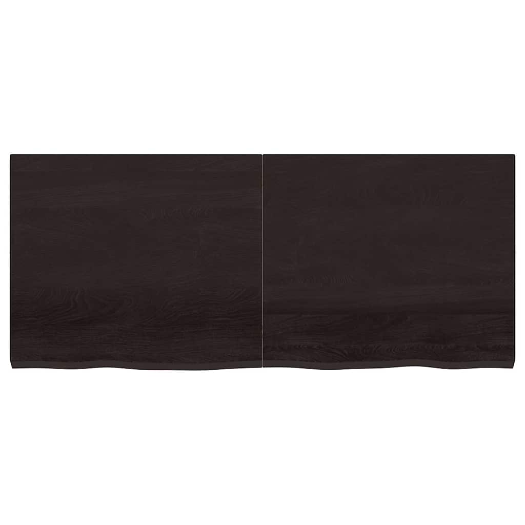 Bathroom Countertop Dark Brown 140x60x(2-4) cm Solid Wood