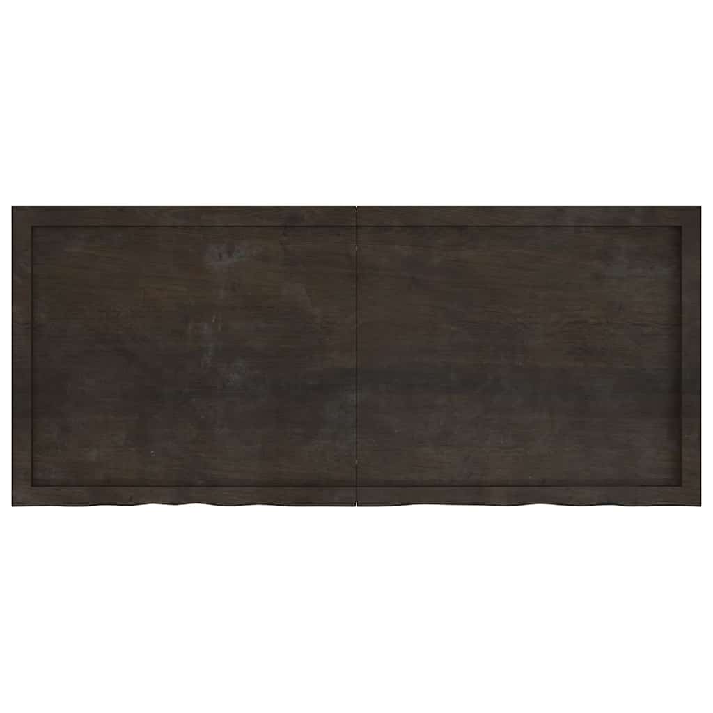 Bathroom Countertop Dark Brown 140x60x(2-4) cm Solid Wood