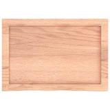Table Top Light Brown 60x40x4 cm Treated Solid Wood Oak - Top-Down View