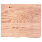 Table Top Light Brown 60x50x2 cm Treated Solid Wood Oak
