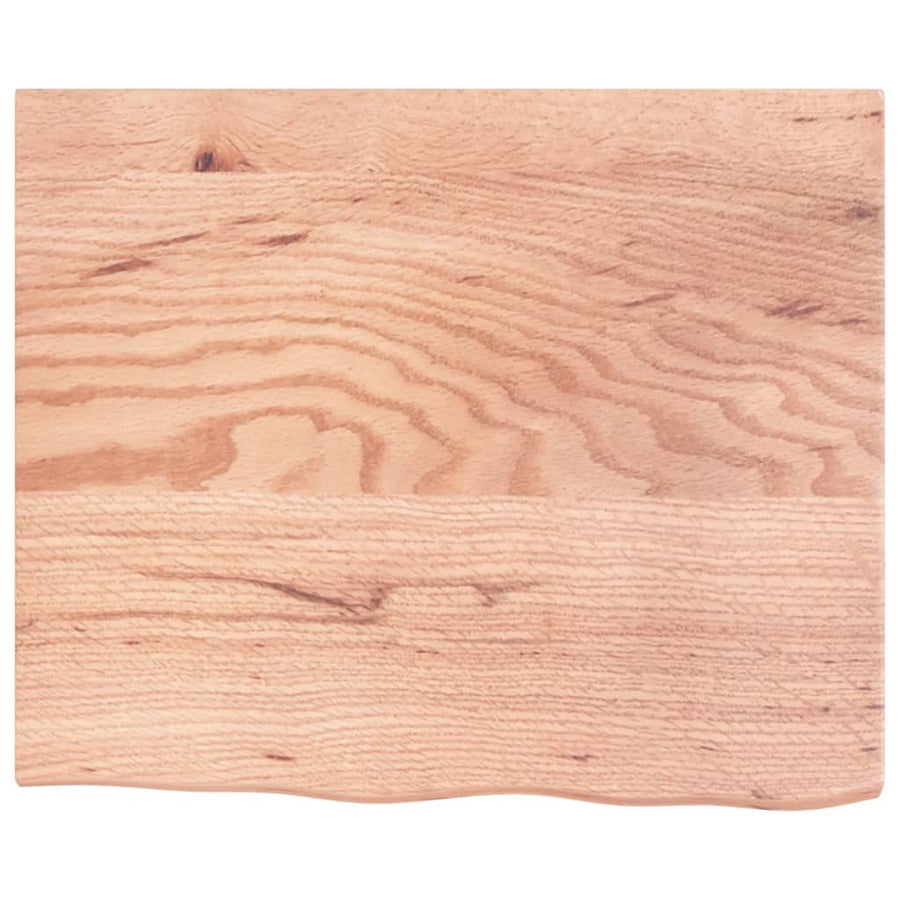 Table Top Light Brown 60x50x2 cm Treated Solid Wood Oak