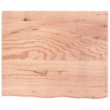Table Top Light Brown 60x50x4 cm Treated Solid Wood Oak