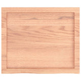 Table Top Light Brown 60x50x4 cm Treated Solid Wood Oak - Top-Down View
