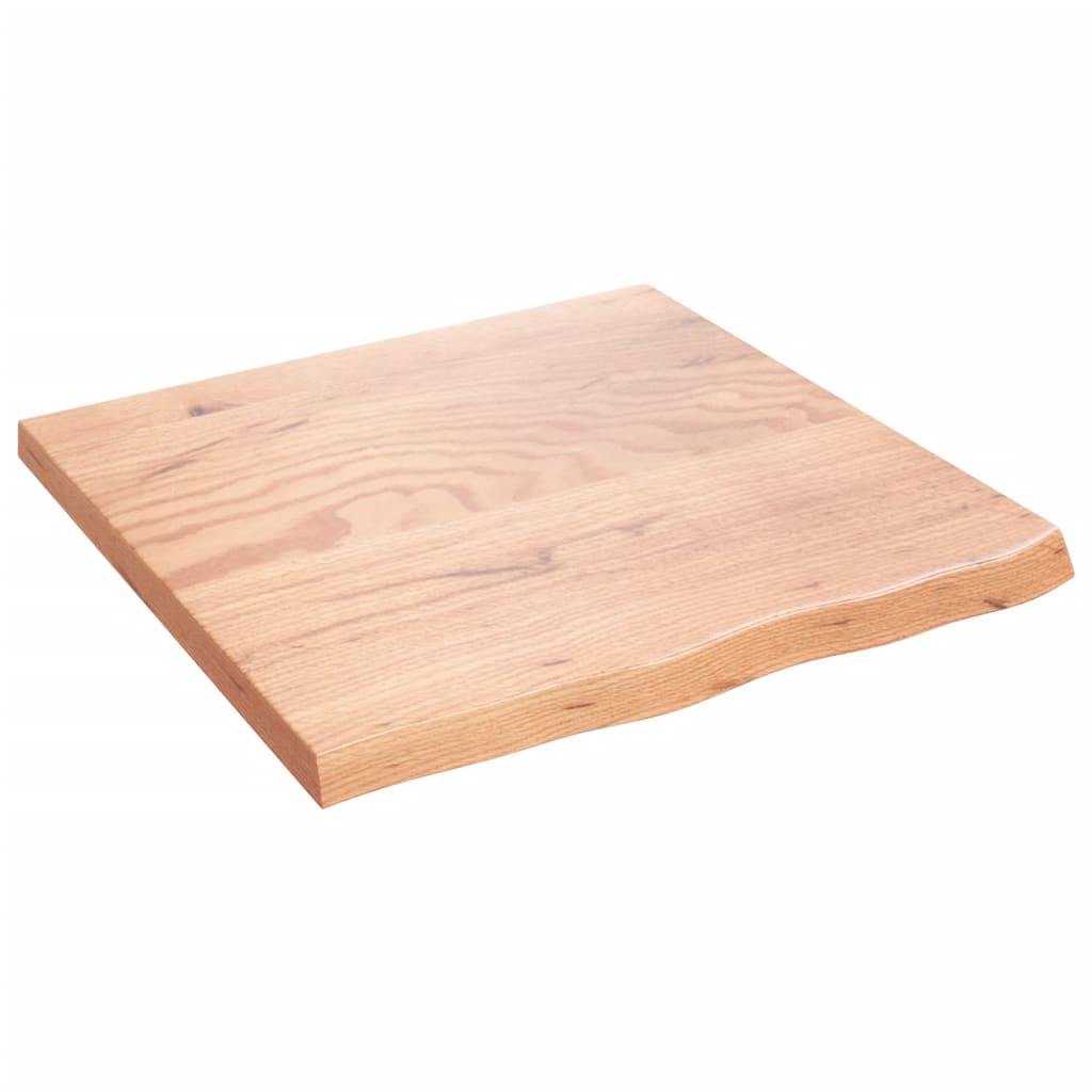 Table Top Light Brown 60x60x4 cm Treated Solid Wood Oak