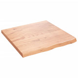 Table Top Light Brown 60x60x4 cm Treated Solid Wood Oak