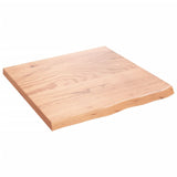 Table Top Light Brown 60x60x4 cm Treated Solid Wood Oak - Front View