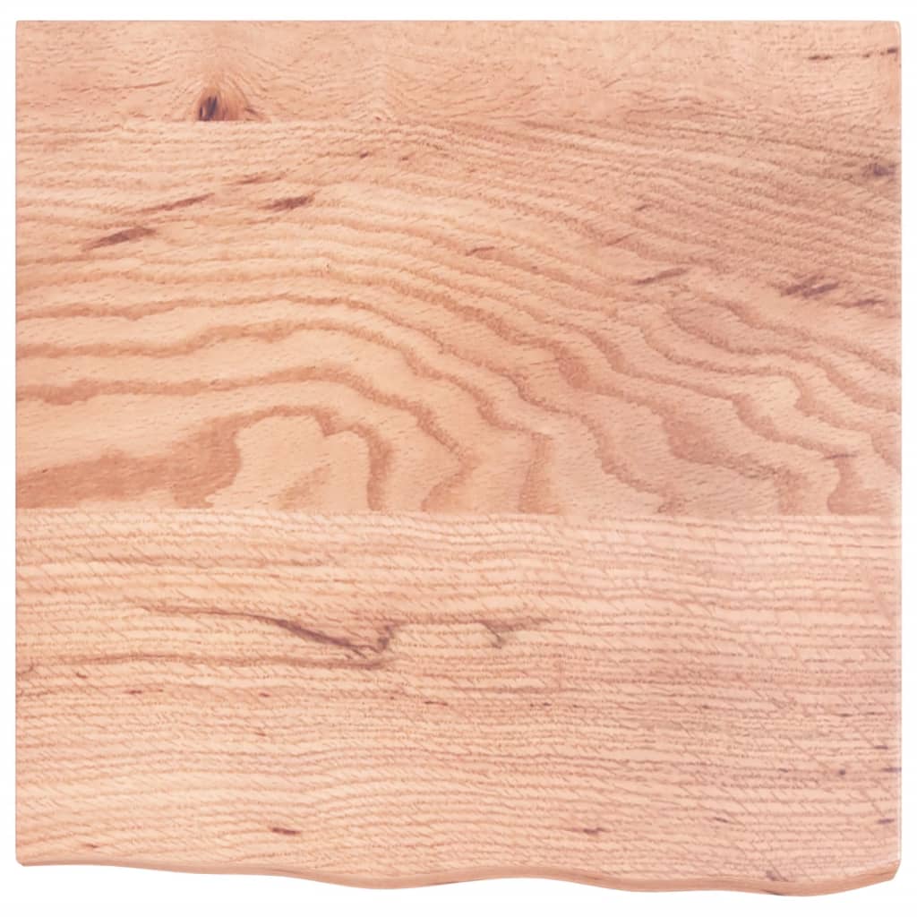 Table Top Light Brown 60x60x4 cm Treated Solid Wood Oak