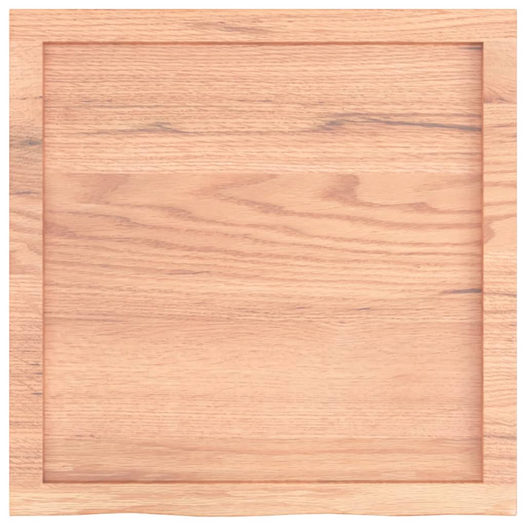 Table Top Light Brown 60x60x4 cm Treated Solid Wood Oak