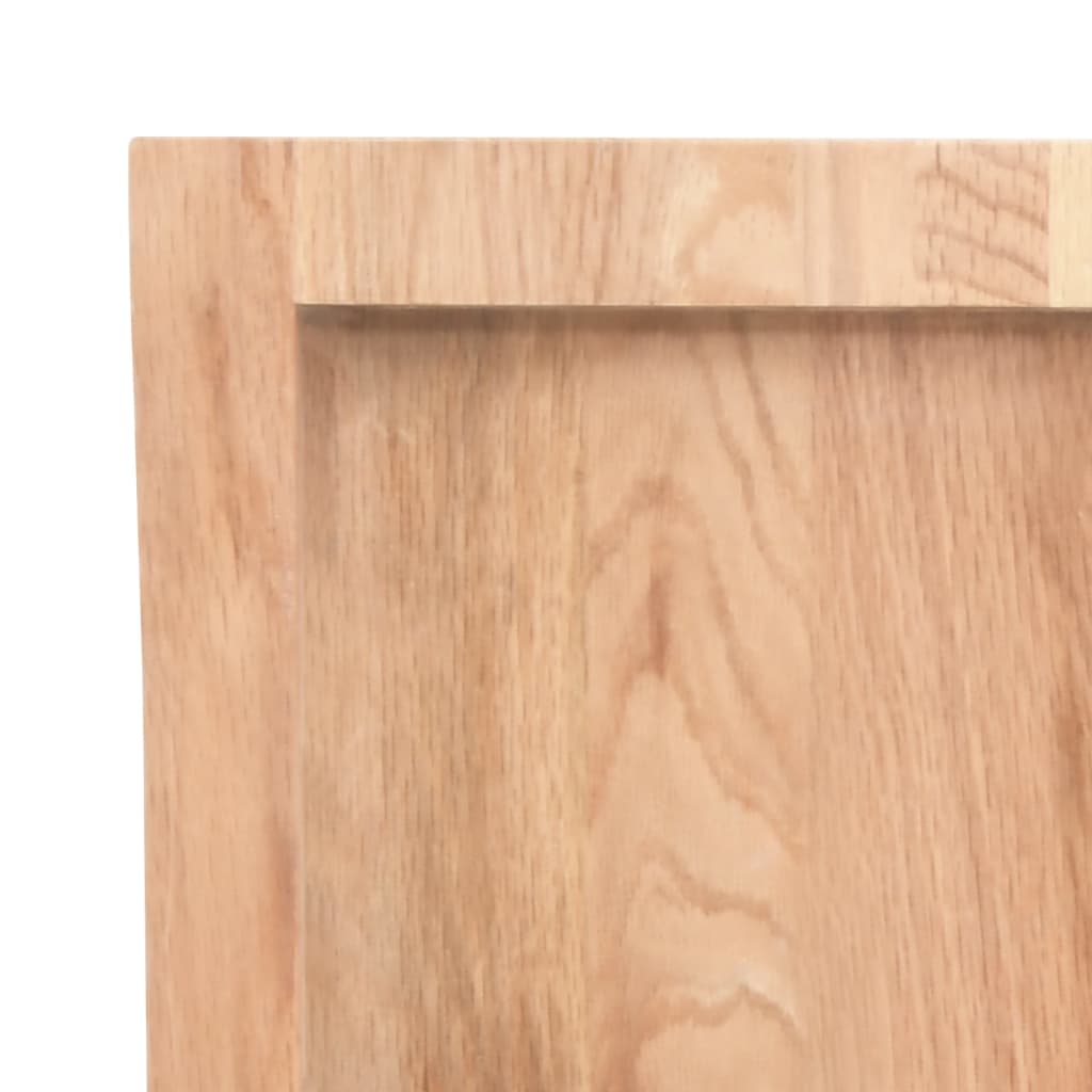 Table Top Light Brown 80x40x6 cm Treated Solid Wood Oak