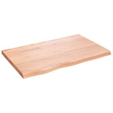 Table Top Light Brown 80x50x4 cm Treated Solid Wood Oak - Front View