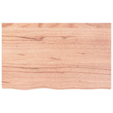Table Top Light Brown 80x50x4 cm Treated Solid Wood Oak