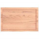Table Top Light Brown 80x50x4 cm Treated Solid Wood Oak
