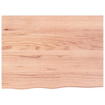 Table Top Light Brown 80x60x4 cm Treated Solid Wood Oak