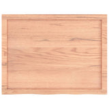 Table Top Light Brown 80x60x4 cm Treated Solid Wood Oak