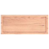 Table Top Light Brown 100x40x4 cm Treated Solid Wood Oak - Top-Down View